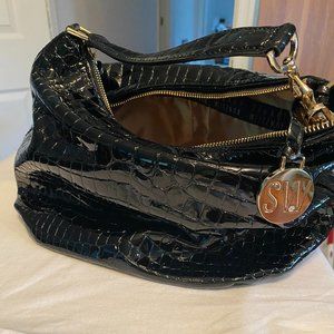 Stuart Weitzman Black Patent Leather Tote